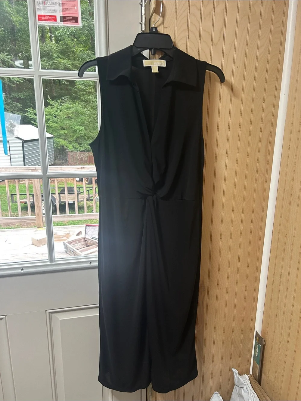 Michael Kors Sleeveless Black Twist-Front Dress